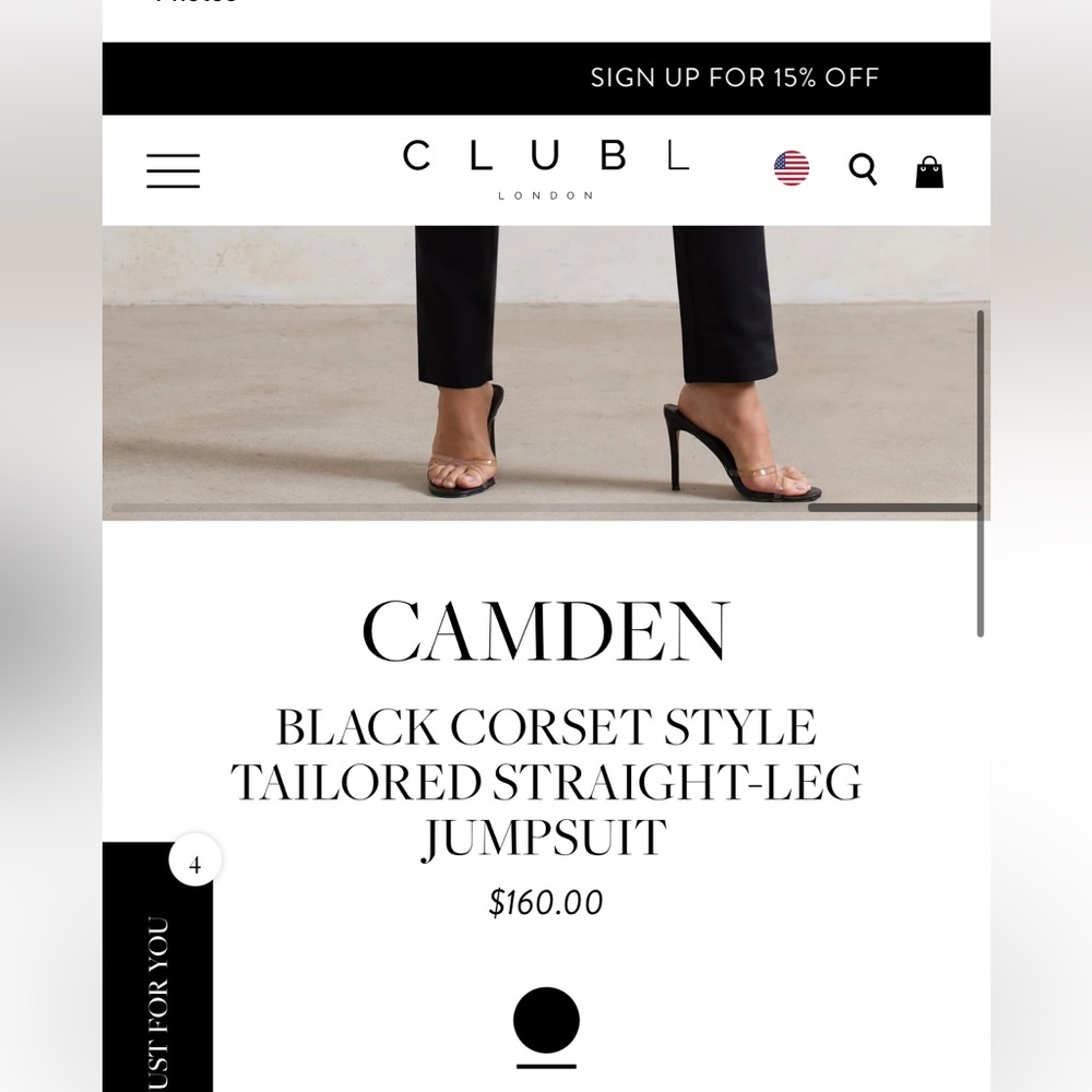 Club L London Black Strapless Jumpsuit - Picture 6 of 15